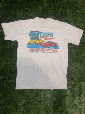 Old Navy White Graphic Tee with Red and Yellow Accents